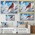 thumbnail image 4 of Designart "Winter Wonderland Cardinal Red Bird in Canada II" Animals Floater Framed Canvas Print, 4 of 7