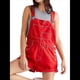 thumbnail image 1 of Pantalones Cortos Vaqueros para Mujer, de Verano Informales, Holgados, Ajustables, con Tirantes. Rojo S, 1 of 8