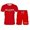 Red, variant on Men's 2-Piece Casual T-Shirt and Shorts Set – "Milano Italy" Letter Print Summer Outfit Short Sleeve Crewneck Tee and Drawstring Shorts Matching Set, Sporty Lounge Wear for Gym and Vacation