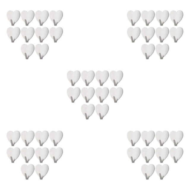 maskred 1/2/3/5 10pcs/set All Settings Suitable Wall Hooks Stylish Strong Bearing Capacity silver 5PCS