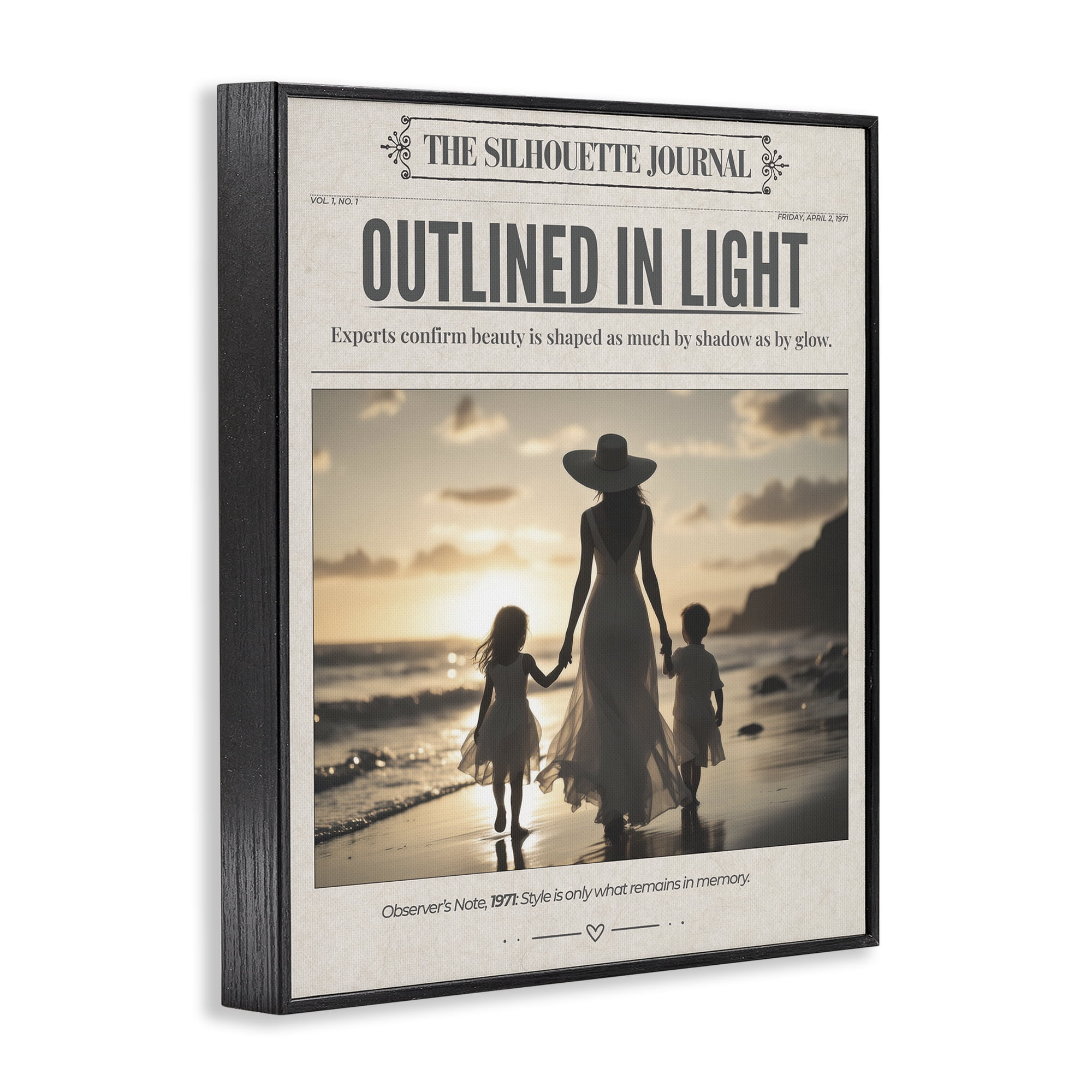 Stupell Industries Outlined In Light Newspaper Black Framed Giclee Art, design by A Barefoot Stylist