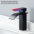 thumbnail image 4 of Grifo de Lavabo Negro - Mezclador de Baño - Estilo Moderno - Monomando Frío y Caliente - Regulable, 4 of 5
