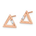 thumbnail image 2 of Finest Gold 14K Rose Gold Polished Triangle Diamond Post Earrings, 2 of 3