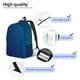 thumbnail image 3 of Disketp teal blue print Canvas Backpack Lightweight Travel Daypack Student Rucksack Laptop Backpack-Small, 3 of 5