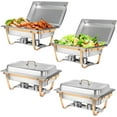 thumbnail image 1 of QT Réchaud pour Buffet Ensemble de Réchauds et Réchauffe-Buffets Ensembles pour Fêtes avec Poêles Pleine Grandeur et Demi-Grandeur Réchauds Alimentaires en Acier Inoxydable pour Banquets de Mariage Restaurant, 1 of 7