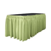 LA Linen SKT-Pop-14x29-10Lclips-NavyP72 Polyester Poplin Table Skirt with 10 L-Clips, Navy - 14 ft. x 29 in.