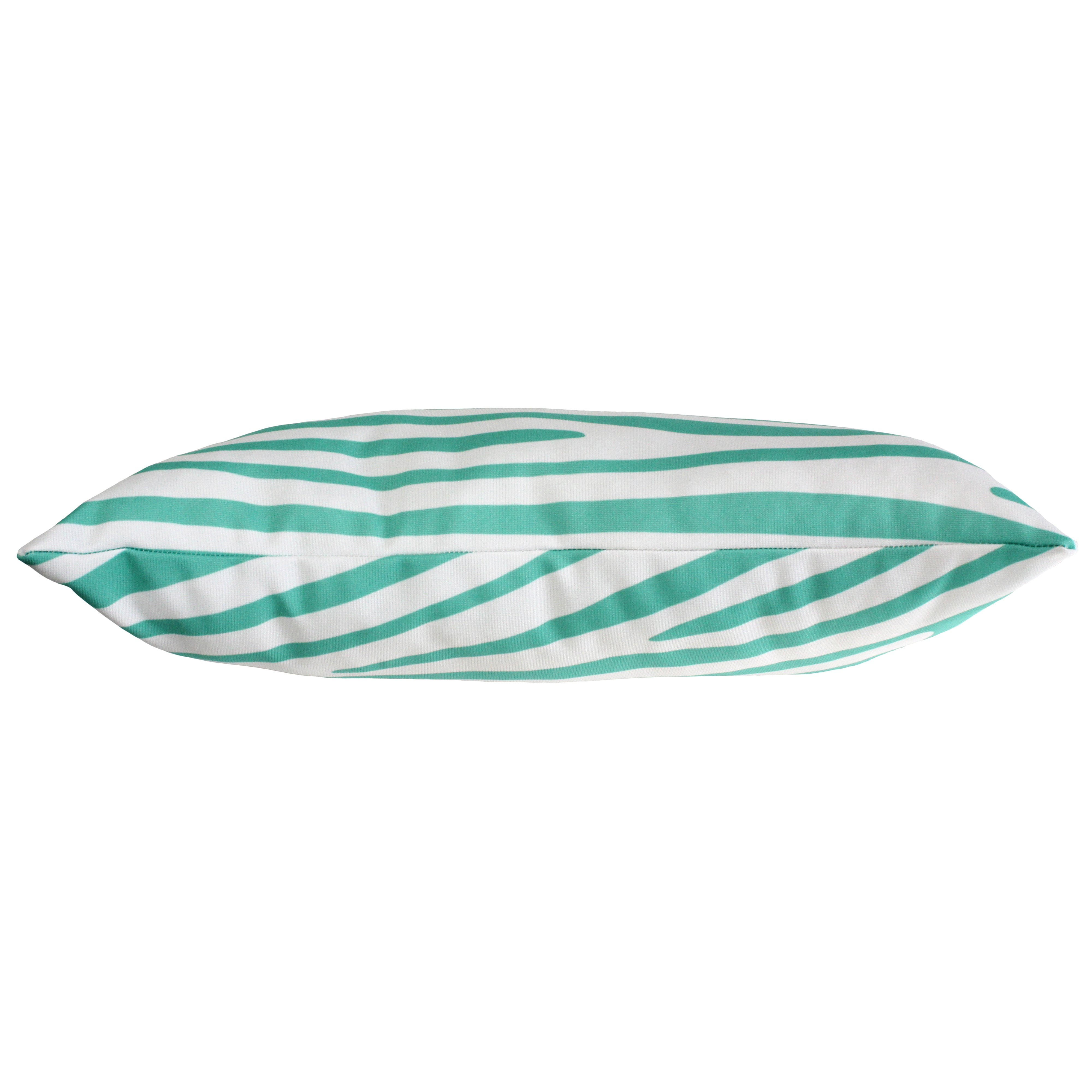Everything Comfy Zebra Print Decorative Pillow, 16x6 Inch, Teal/White,
