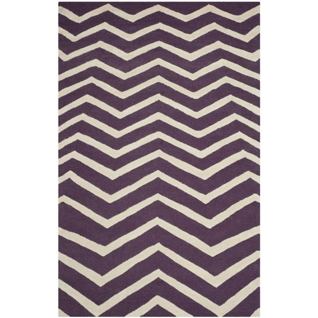 Safavieh Cambridge 6' X 9' Hand Tufted Wool Rug in Purple and Ivory