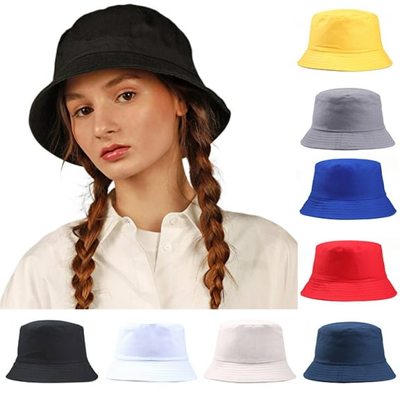 Visland Bucket Hat Cotton Packable Summer Travel Beach Sun Hat Outdoor Cap Unisex