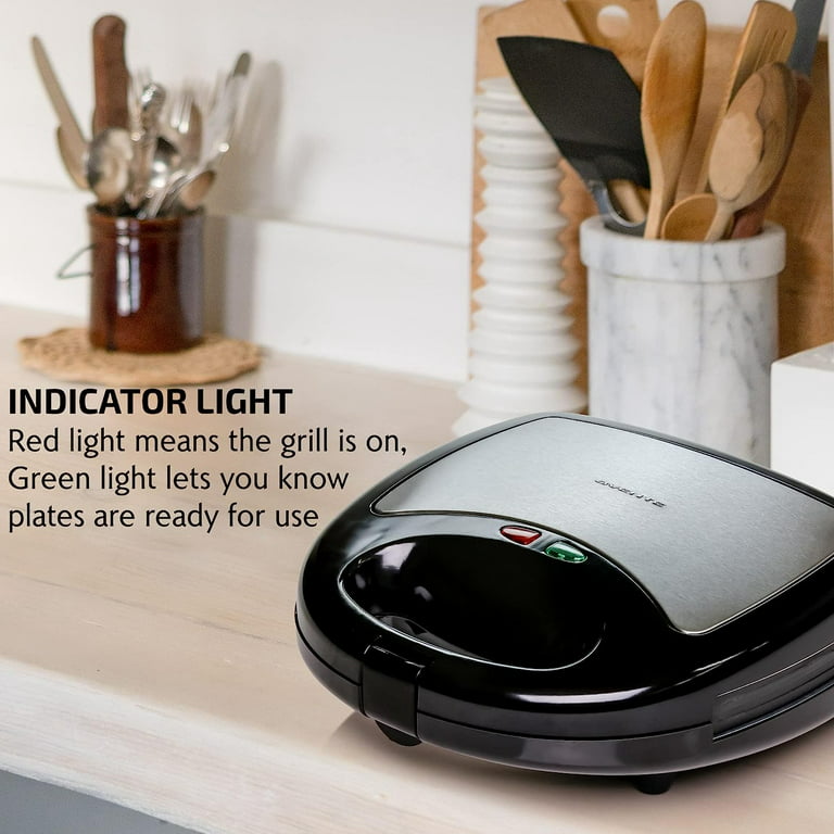 Ovente 3-in-1 Electric Sandwich Maker with Removable Non-Stick