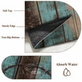 thumbnail image 6 of Round Rugs 5Ft, Teal Brown Texas Star Round Area Rug Washable Indoor Throw Carpet, Vintage Star Wooden Soft Non Slip Circle Rug for Cabinet Bathroom Home Decor Aesthetic, 6 of 8