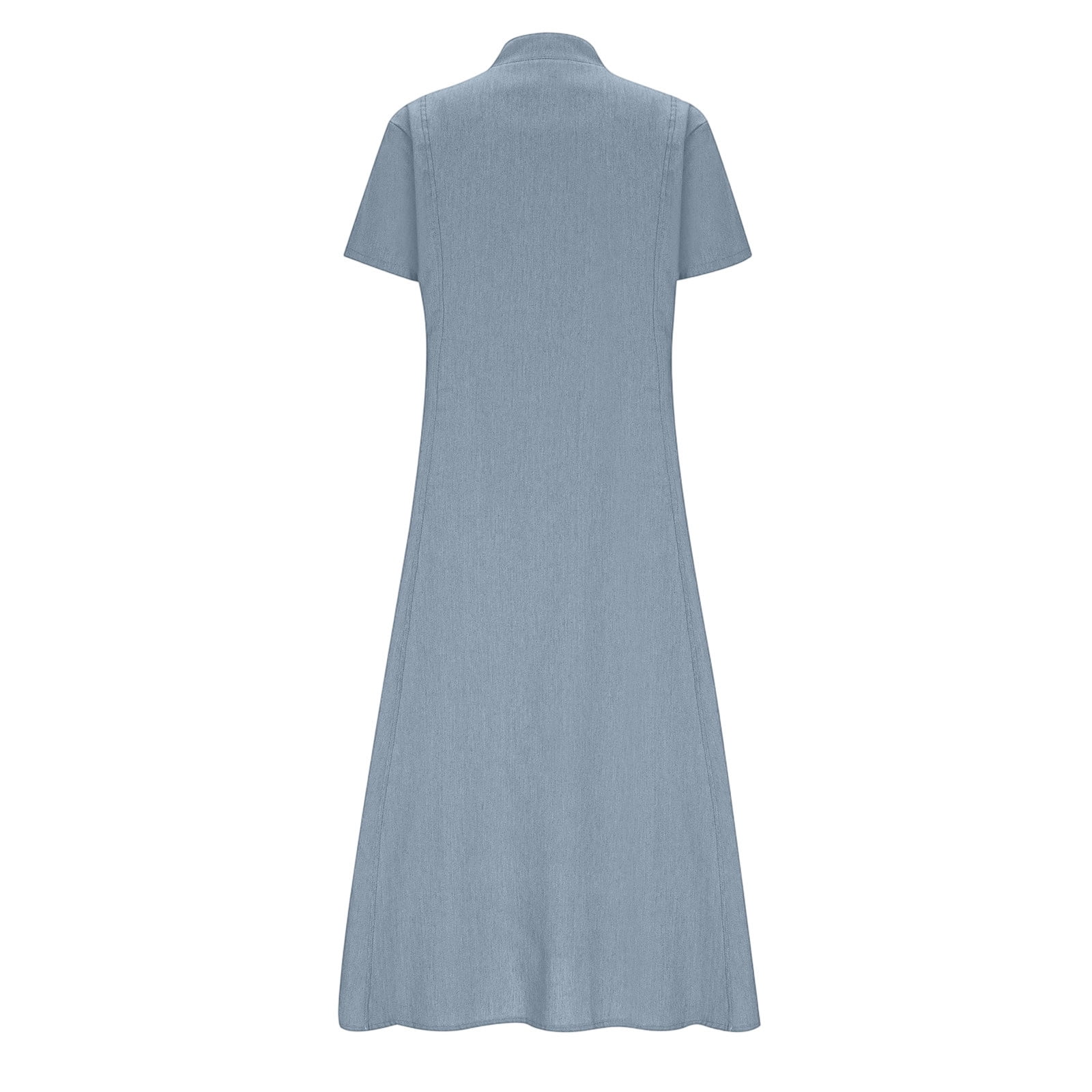 Fewfanhot Dresses for Women Elegant Classy Summer Fit and Flare Swing Cotton Dress Casual V-Neck Button Down Beach Midi Dress