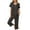 Black1, variant on Womens Pajama Sets Cotton Pj Set Short Sleeve Top With Capri Pants Sleepwear 2 Piece Lounge Set