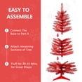 thumbnail image 6 of Mayhihi 4ft Lighted Red Christmas Tree with 50 Warm White Lights, Small Tinsel Artificial Holiday Tree for Indoor Spaces, 6 of 7