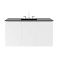 thumbnail image 3 of Modway Bryn 48" Modern Wood/Ceramic Wall-Mount Bathroom Vanity in White/Black, 3 of 8