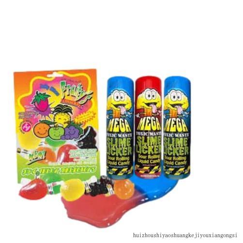 Toxic Waste Slime Lickers Sour Rolling Liquid Candy One Strawberry And