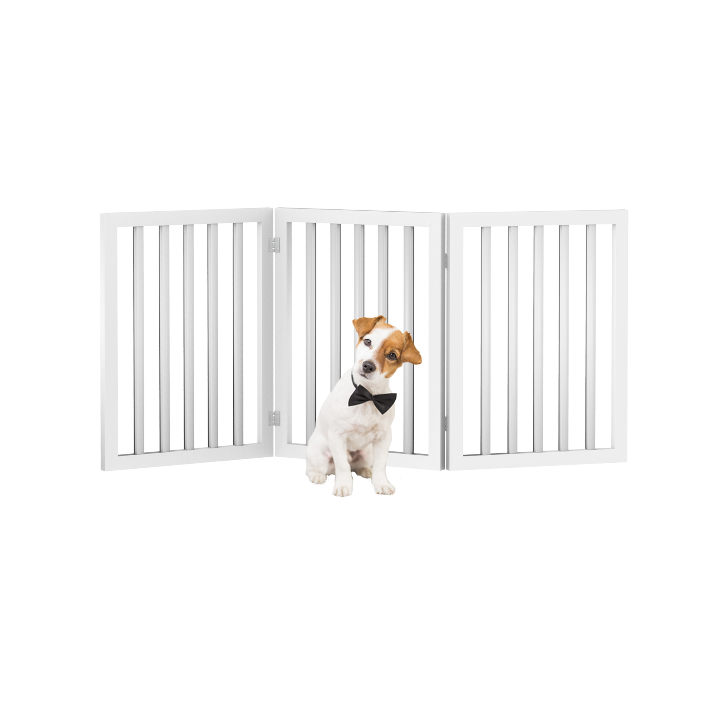 PETMAKER 3-Panel Indoor Foldable Pet Gate for Stairs or Doorways (White)