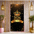 thumbnail image 6 of Golden New Year Banner Jeweled Crown 2026 Display Sparkling Stars Black Background Crown Backdrop for New Year Party Holiday Celebration Indoor Decoration, 6 of 9