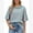 Bluepink, variant on IWEMEK Women Tops Short Sleeve Crew Neck Shirts Comfort Color Block Casual Trendy Tee Summer Striped Tshirt Size L
