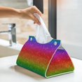 thumbnail image 6 of Salouo Rainbow Glitter Pattern Long Tissue Box Cover Rectangular–Plus Size Tissue Box Holder Modern LeatheLarge Tissue Holder for Bathroom Car & Office Decor, 6 of 7