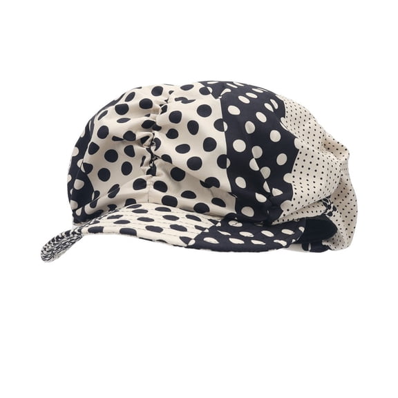 Women Polka Dot Newsboy Hat Vintage Baker Boy Cap Lightweight Summer Beret