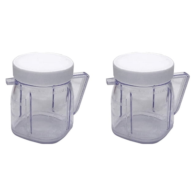For Blender Replacement Parts, 4937 Mini Osterizer Blender Jar Accessory, Cup Mini Plastic Jars with Lids (2 Pack)