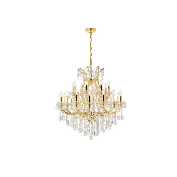2800 Maria Theresa Collection Chandelier D:36in H:36in Lt:24 Gold Finish (Royal Cut Crystals)