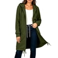 thumbnail image 3 of NTACZA Women's Sweatshirts Long Sweatshirt Hoodies Drawstring Zip Up Coat Comfort Long Sleeve with Pockets Outerwear Green XXL, 3 of 8