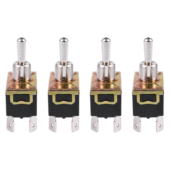4X AC 250V/10A 125V/15A DPDT 3 Position ON/OFF/ON 6 Pins Toggle Switch Black Silver