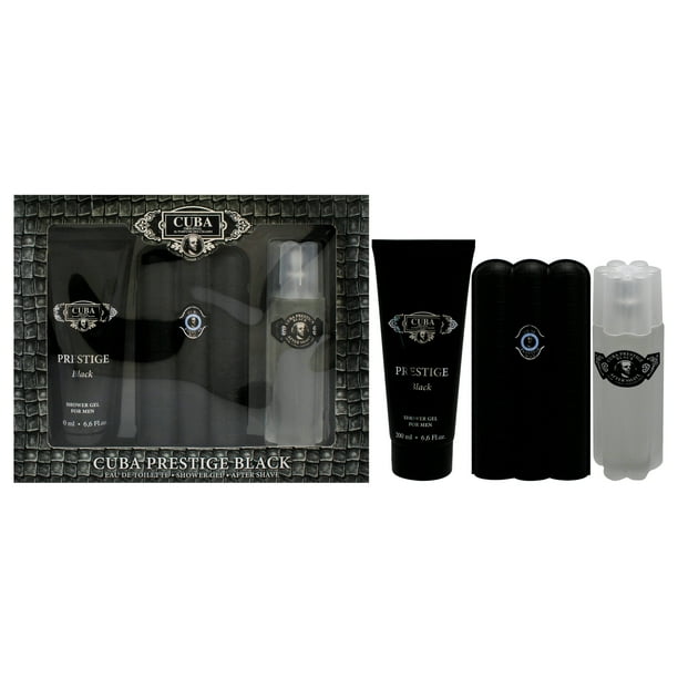 Set de Regalo Cuba Prestige Black para Hombres 3 Piezas EDT Gel de Ducha y Después del Afeitado