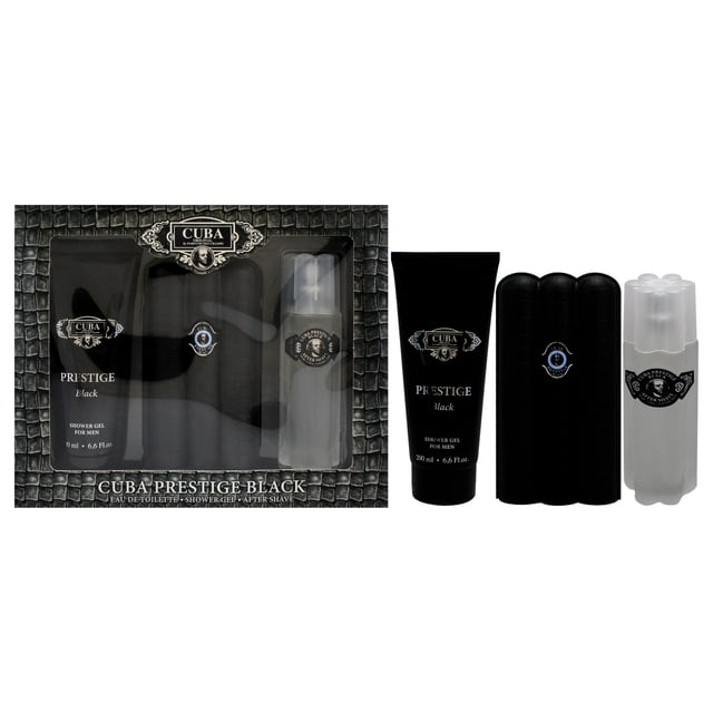 Set de Regalo Cuba Prestige Black para Hombres 3 Piezas EDT Gel de Ducha y Después del Afeitado