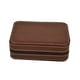 thumbnail image 4 of BRIGHTFUFU Estuche de viaje portátil con cremallera para relojes, 4 compartimentos, organizador de almacenamiento interior, bolsa de viaje para colección de relojes (marrón 18*14*6cm), 4 of 7