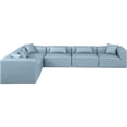 thumbnail image 3 of Meridian Furniture Cube Lt. Blue Vegan Leather 6-Pc. L-Shaped Modular Sectional, 3 of 11