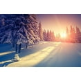 thumbnail image 2 of ABPHOTO Polyester 7x5ft White Snow Forest Sunset Christmas Photography Backdrop Photo Studio Background, 2 of 3