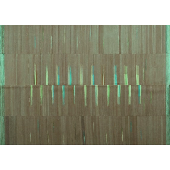 Ahgly Company Machine Washable Indoor Rectangle Oriental Turquoise Blue Traditional Area Rugs, 4' x 6'