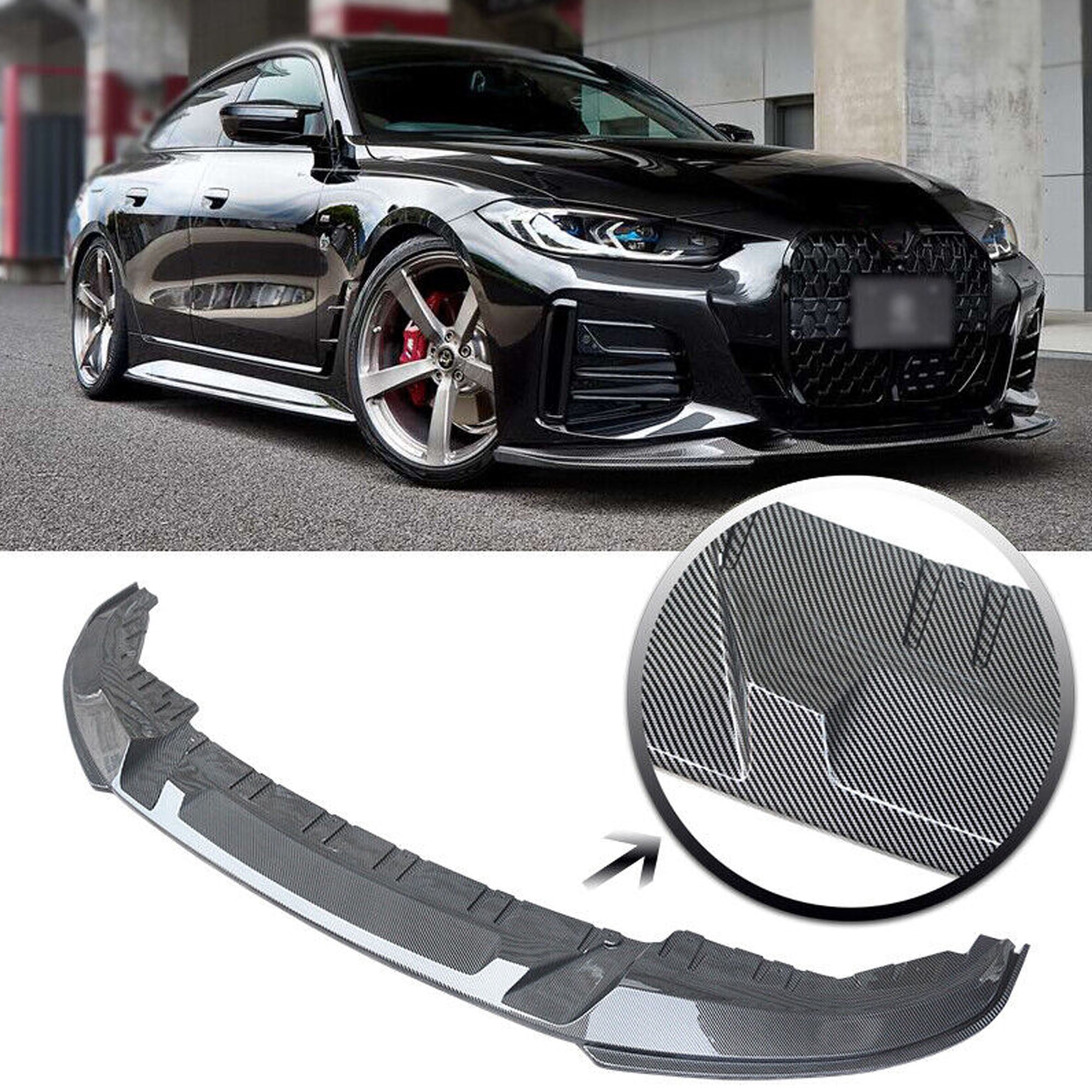 NINTE Front Bumper Lip for 2021+ BMW 4 Series G26 M440i M Sport Carbon ...