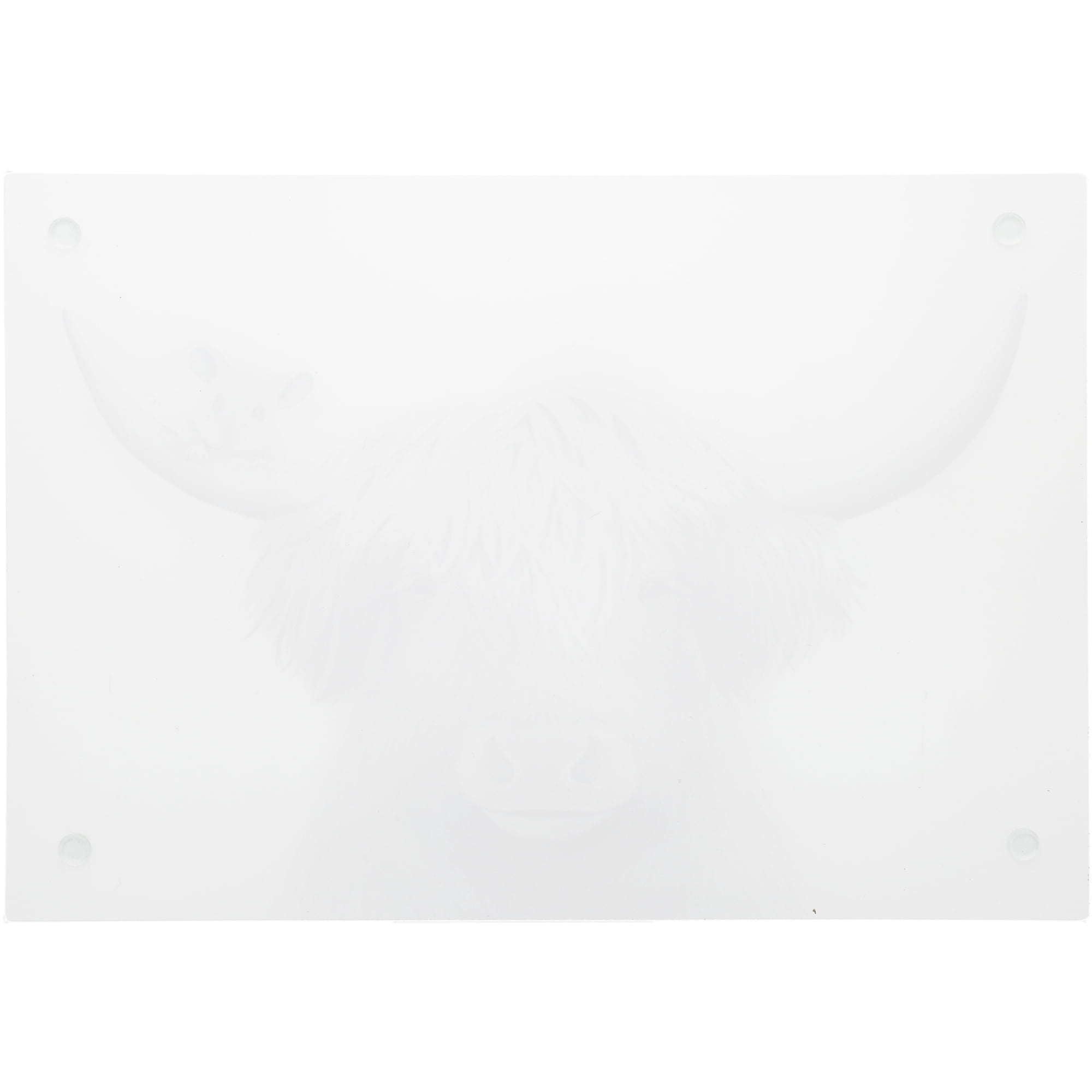 Pavilion Gift Company - Highland Cow - 13.75" x 9.75" Glass Cutting Board