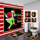 thumbnail image 1 of Juego de 4 cortinas de ducha navideñas con alfombras, tapa de inodoro y alfombrilla de baño, decoración de baño de invierno, juego de accesorios., 1 of 6