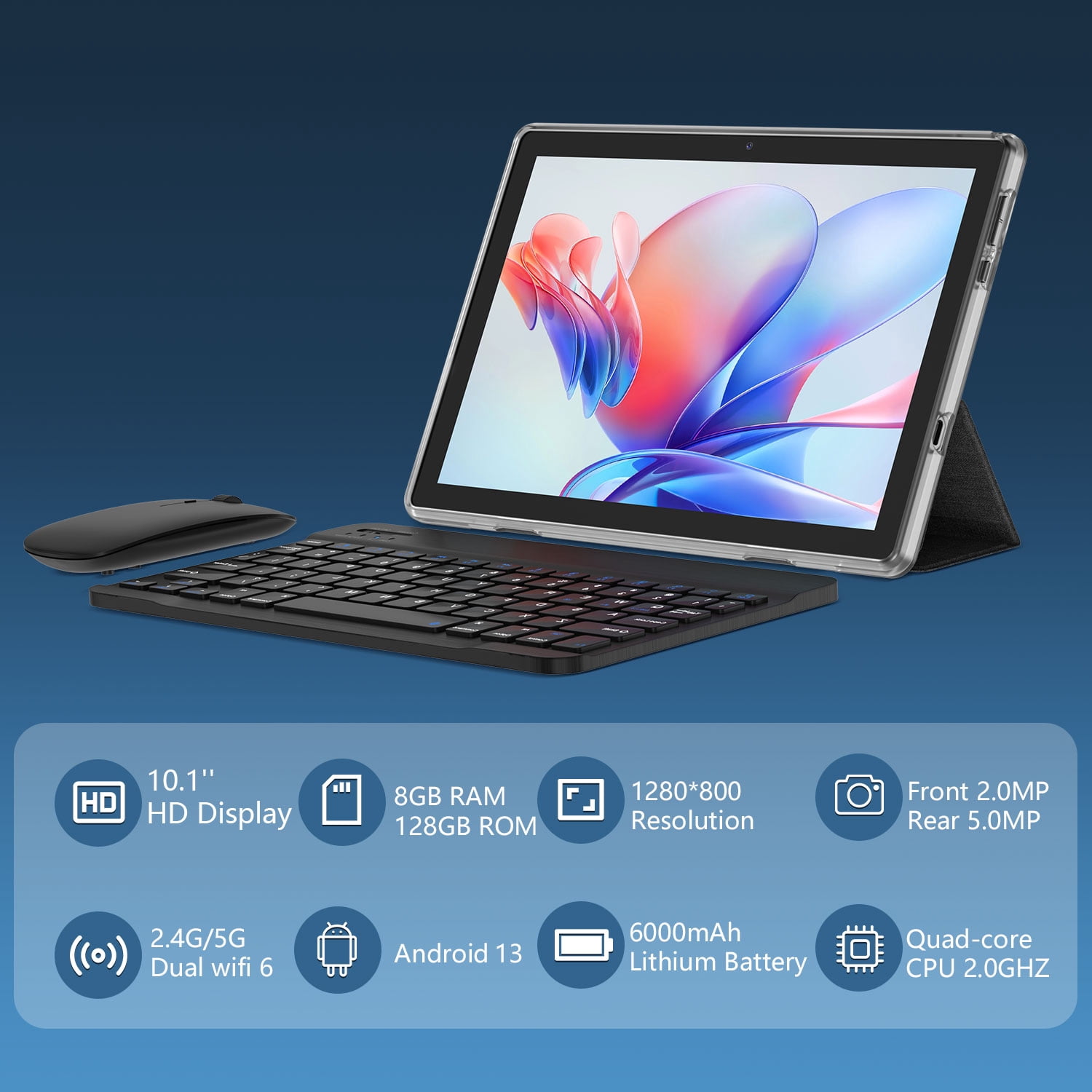 Android 14 Tablet 10.1 inch Tablets, 10GB RAM + 64GB ROM 1TB