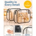thumbnail image 3 of HOTOR Clear Toiletry Bag, TSA Approved, Waterproof Zippered Makeup & Toiletries Organizer, 6.0" x 8.8" x 2.2", 2-Pack, 3 of 8