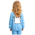 thumbnail image 5 of Girls Halloween Sweatshirt Crewneck Long Sleeve Cartoon Ghost Graphic Top Breathable Pullover Tops Blue 9-10 Years, 5 of 9