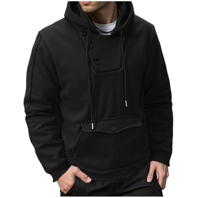 Cardigan à Capuche Décontracté pour Hommes avec Détail Boutonné et Manches Longues