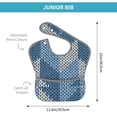 thumbnail image 4 of Hirioo Cozy Knitted Blue Chevron for Baby Waterproof Pocket Bib Adjustable Closed for Babies Toddlers with Large Pocket 6-24Months, 4 of 8