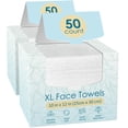 thumbnail image 1 of Fygrip 100 unidades (2 cajas) XL toallas faciales desechables 10 x 12 fibra de viscosa, toallitas faciales suaves y respetuosas con la piel, toallitas faciales desechables para limpieza de mujeres, 1 of 7