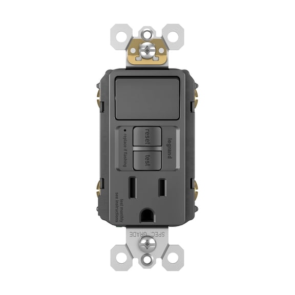 Pass & Seymour 15 amps 125 volt Black GFCI Outlet 5-15R 1 pk