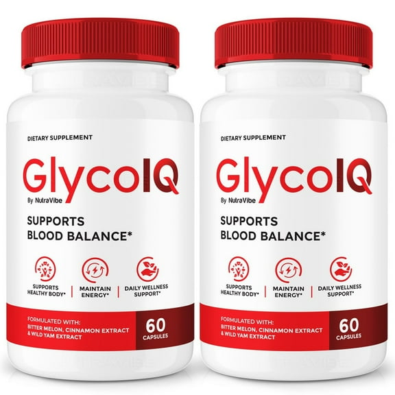 (2 Pack) GlycoIQ – Original Formula with a Clean Blend to Support Healthy Circulation, Natural Energy & Balanced Levels | Just 2 Easy-to-Swallow Pills Daily (120 Capsules)
