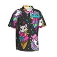 thumbnail image 2 of Easygdp Cat Icecream Men's Hawaiian Shirts Print Lapel Short Sleeve for Beach, vacation, party, casual occasions - Medium, 2 of 9