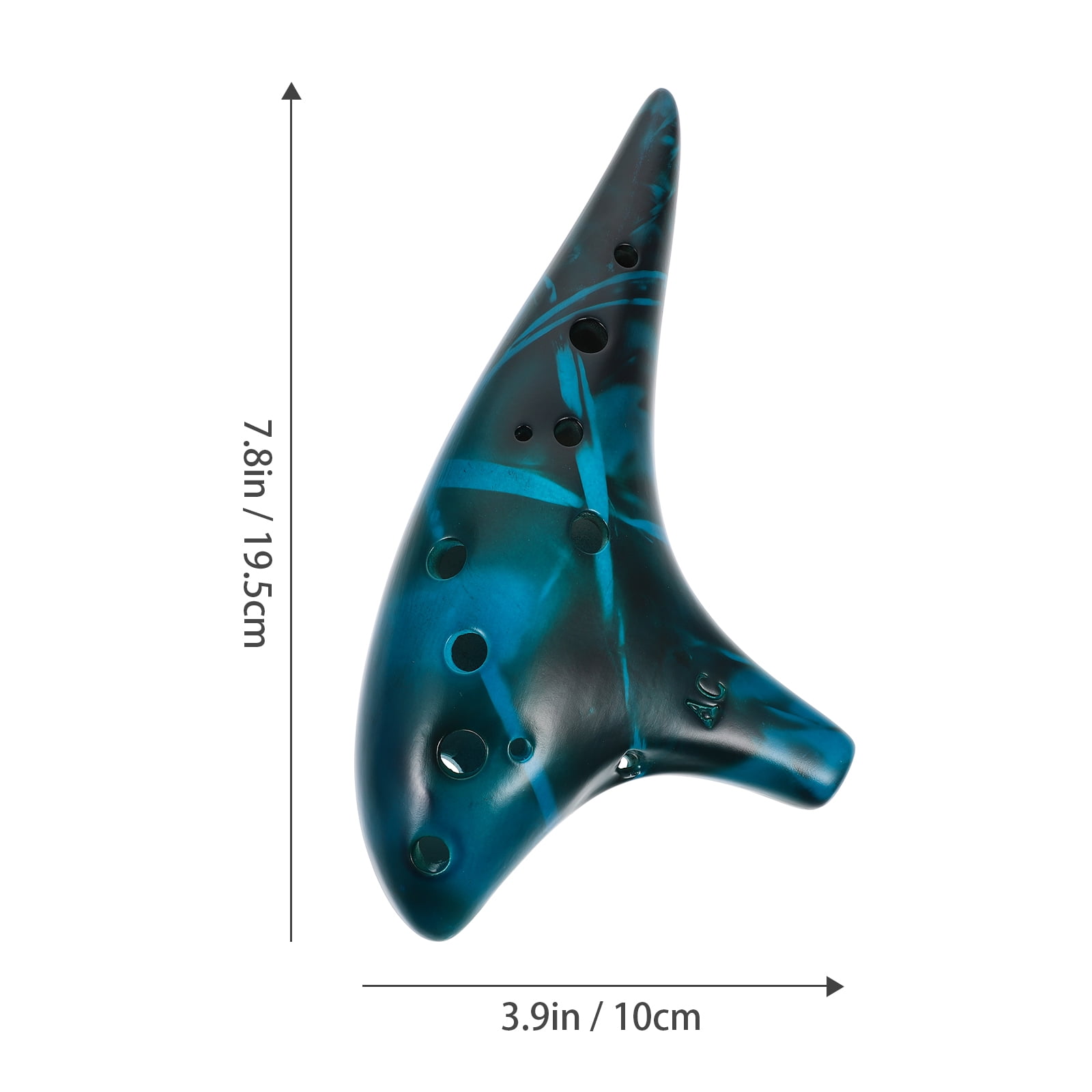 Tenor Ocarina 12 Hole Ocarina Musical Instrument for Beginner Holes Ocarina Well-made Ocarina Child 19.5X10X4.5CM Blue