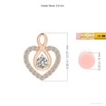 thumbnail image 3 of Angara Natural Diamond Necklace - Diamond Heart Pendant with Infinity Loop in 14K Rose Gold for Women, 3 of 8