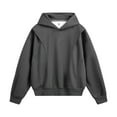 thumbnail image 2 of Mens Hoodies Pullover 2025 Long Sleeve Casual Oversized Cropped Plain Hoodie with Pockets Hooded Sweatshirt, 2 of 4